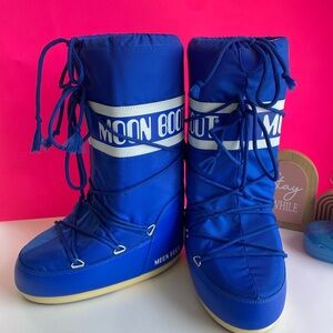 Moon Boot ICON ELECTRIC Blue WINTER boots size women’s 6-7.5 men’s 5-6 35/38 NWT